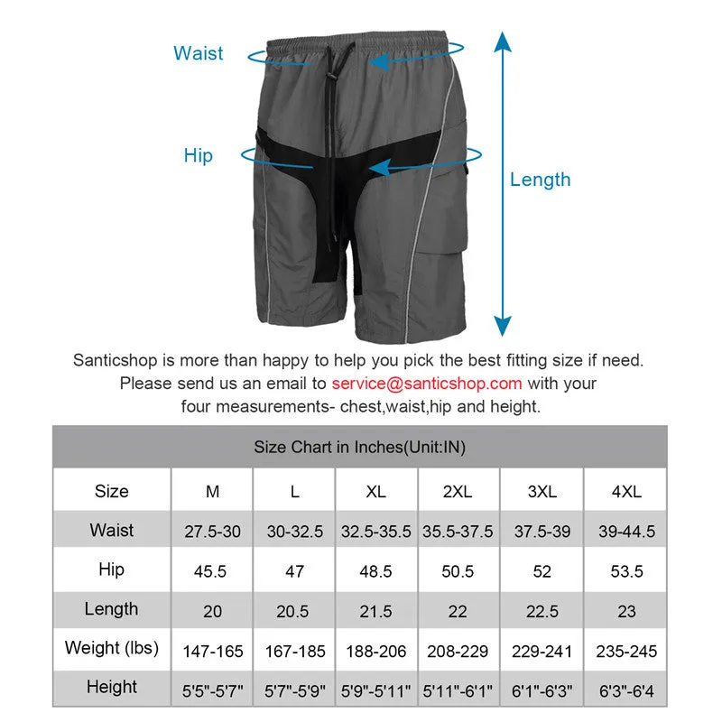 Santic Grey Men MTB Cycling Shorts