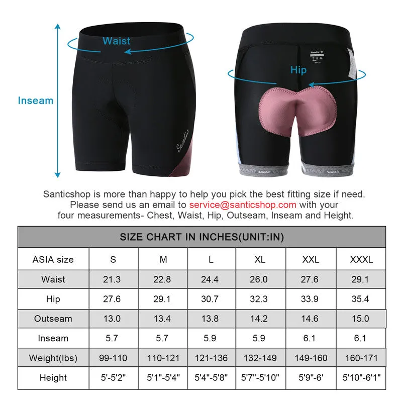 Santic JMU Cycling Shorts Women Padded Breathable Pink