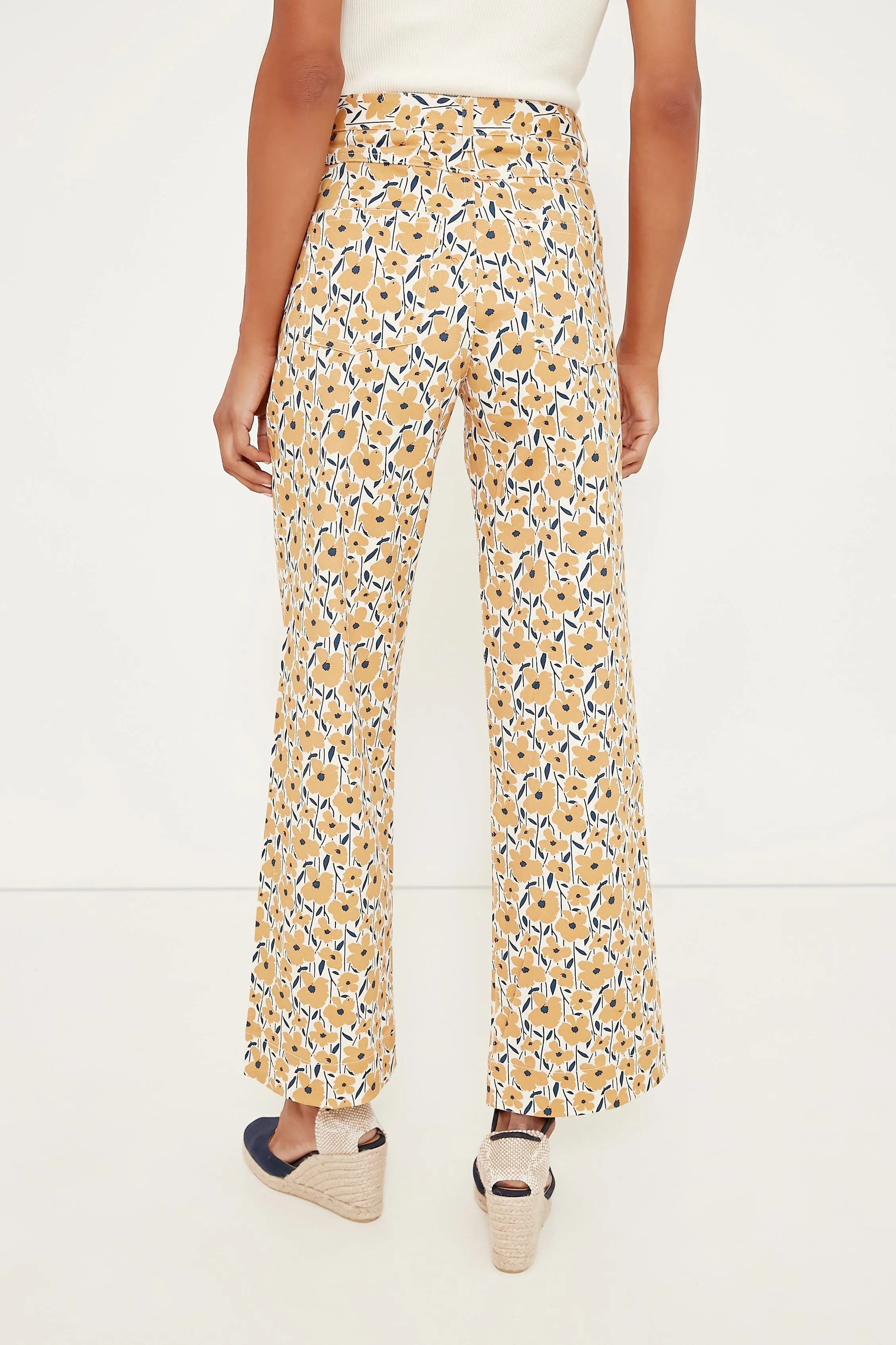 Sharon's Flowers Gold Everyday Pant