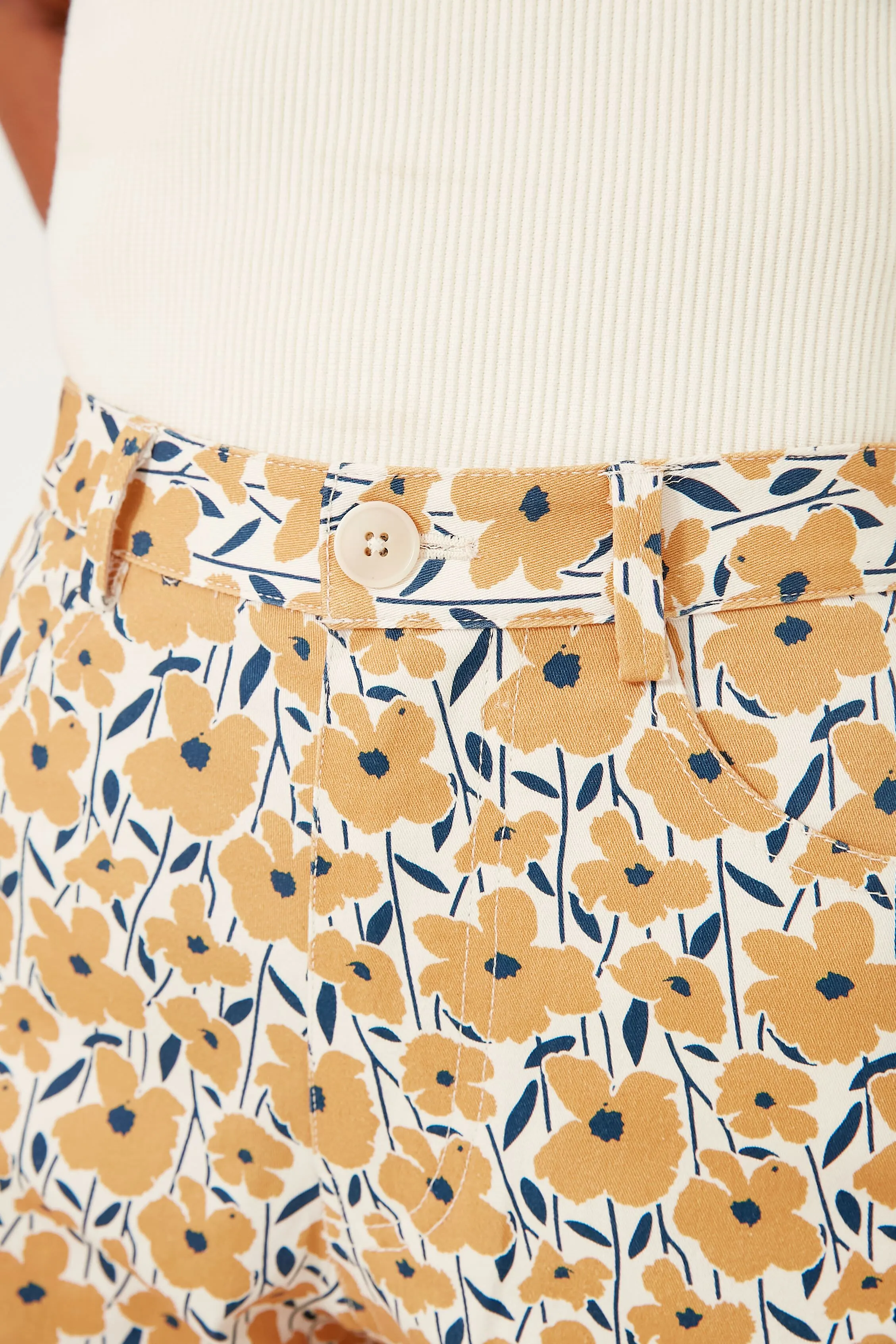 Sharon's Flowers Gold Everyday Pant