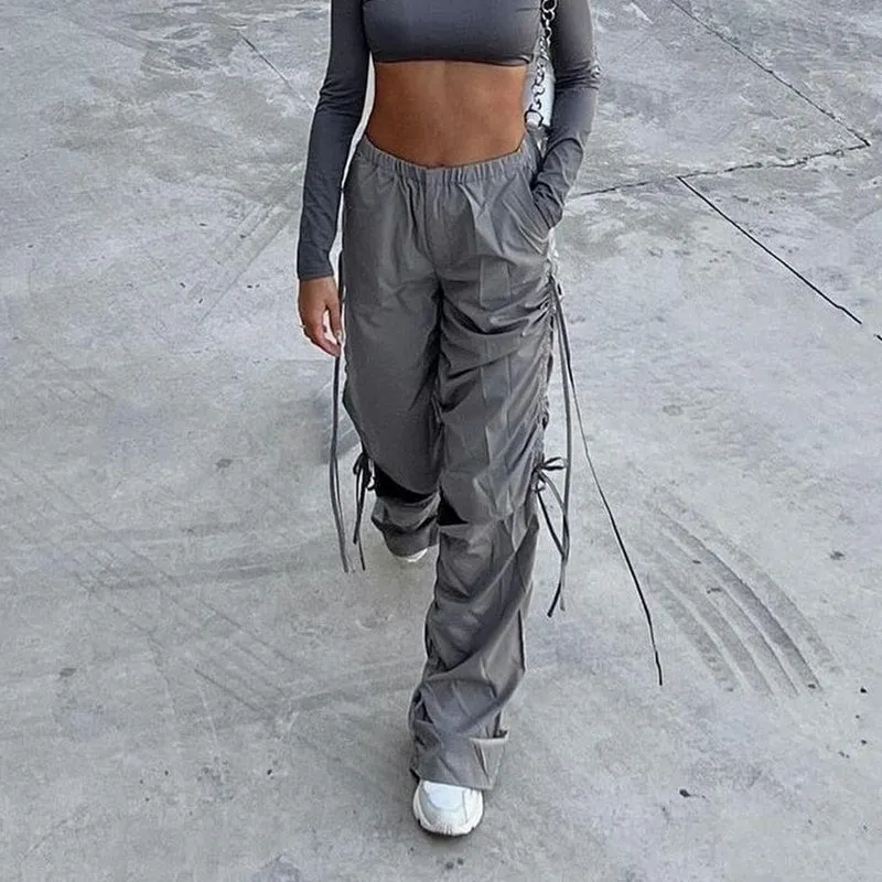 Slash Knee Street Style Cargo Pants