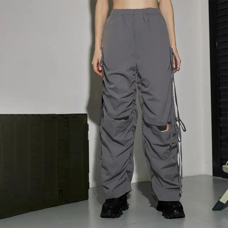 Slash Knee Street Style Cargo Pants