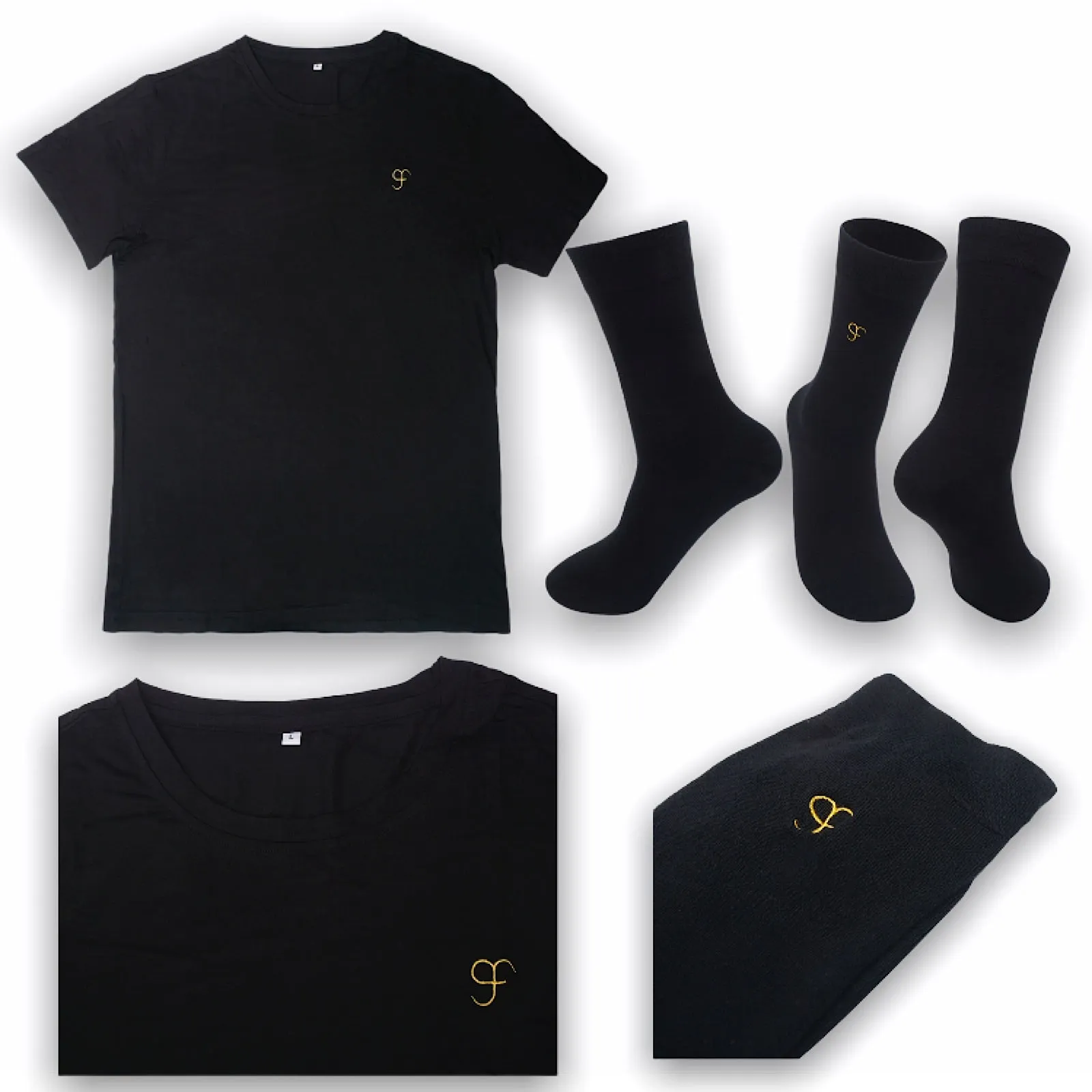 Small size Luxury Bamboo T-Shirt & Bamboo Socks Gift Box Set for Men & Women in a Handcrafted Magnetic Close Keepsake Box Black