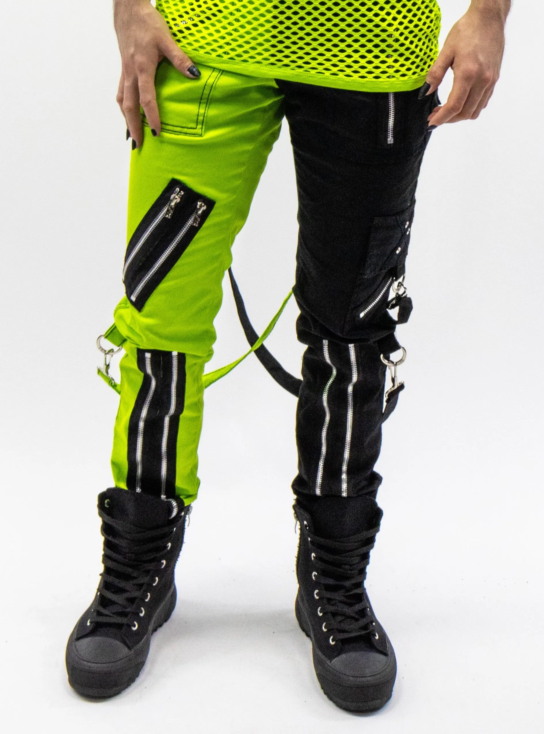 Split Bondage Skinny Pant- Lime TRIPP NYC