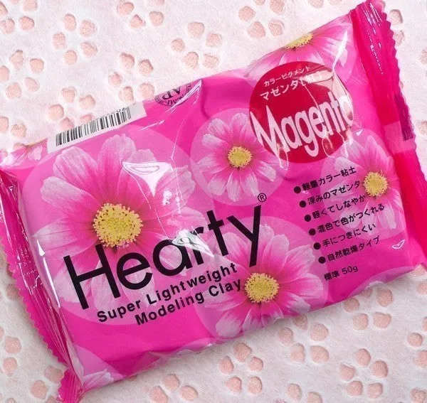 Super Lightweight Modeling Air Dry Paper Clay from Padico Hearty Japan (50g / Magenta) Figurine Doll Making Flower Dollhouse Miniature Craft