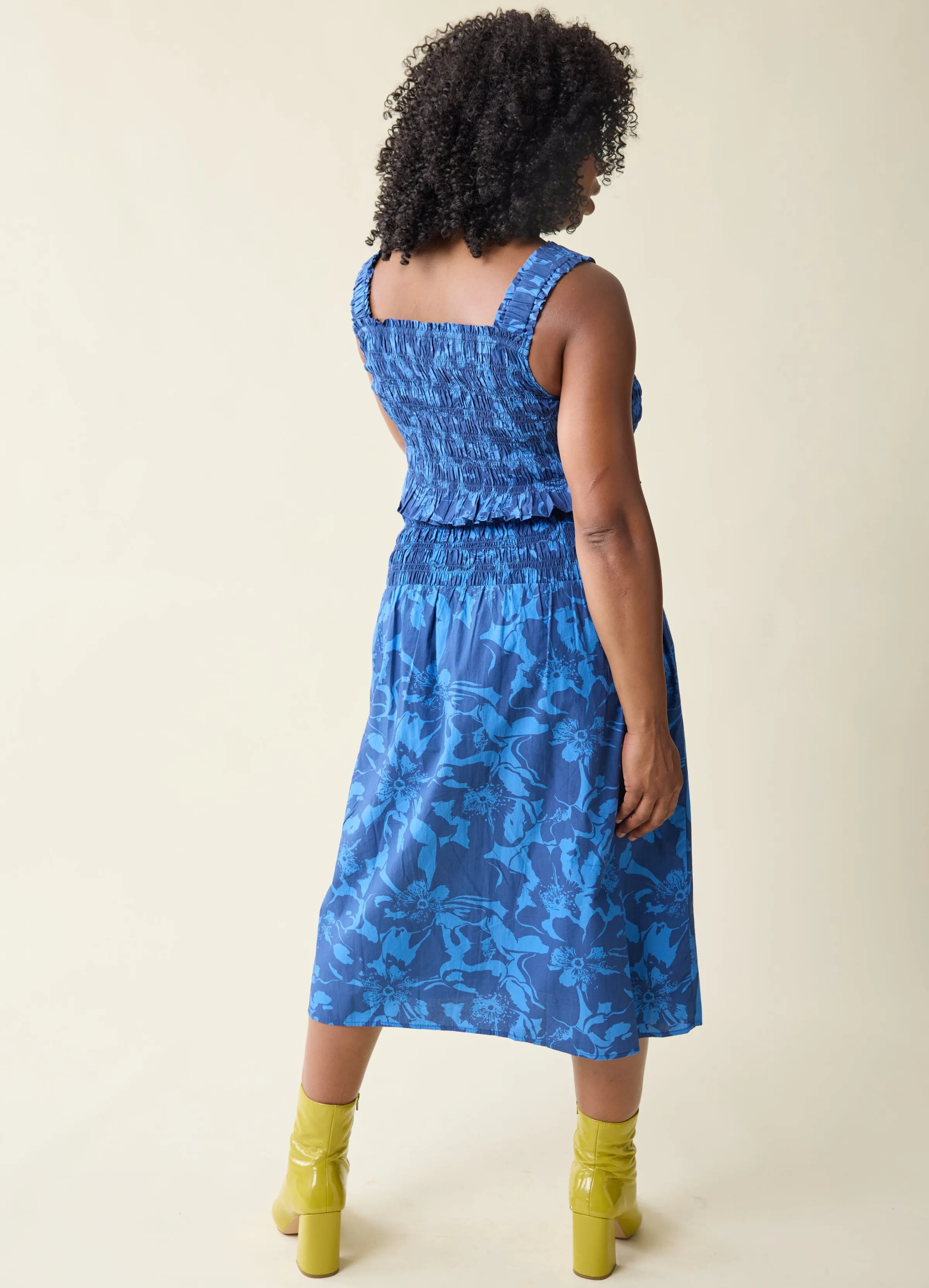 The Babymoon Every Day Blue Maternity Midi Dress Set