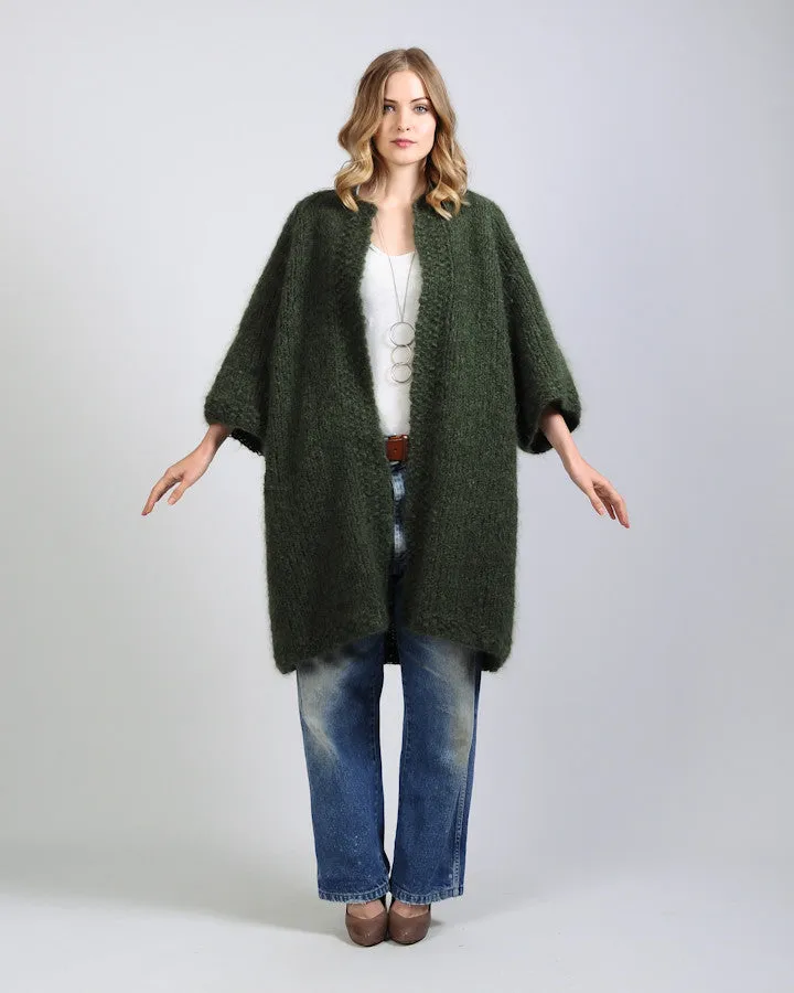 Thick Mohair Wool Sweater Coat