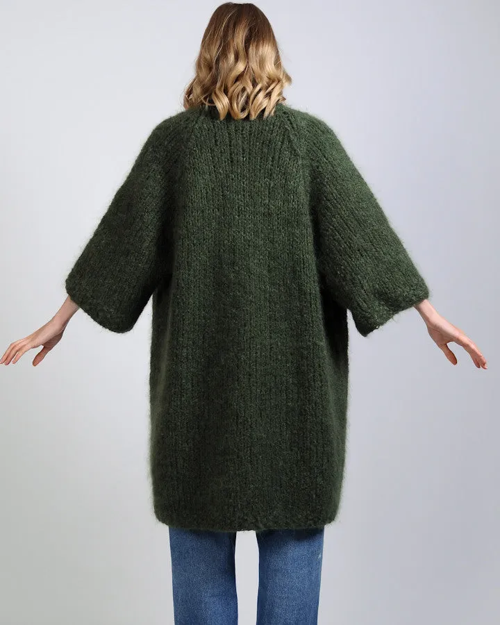 Thick Mohair Wool Sweater Coat