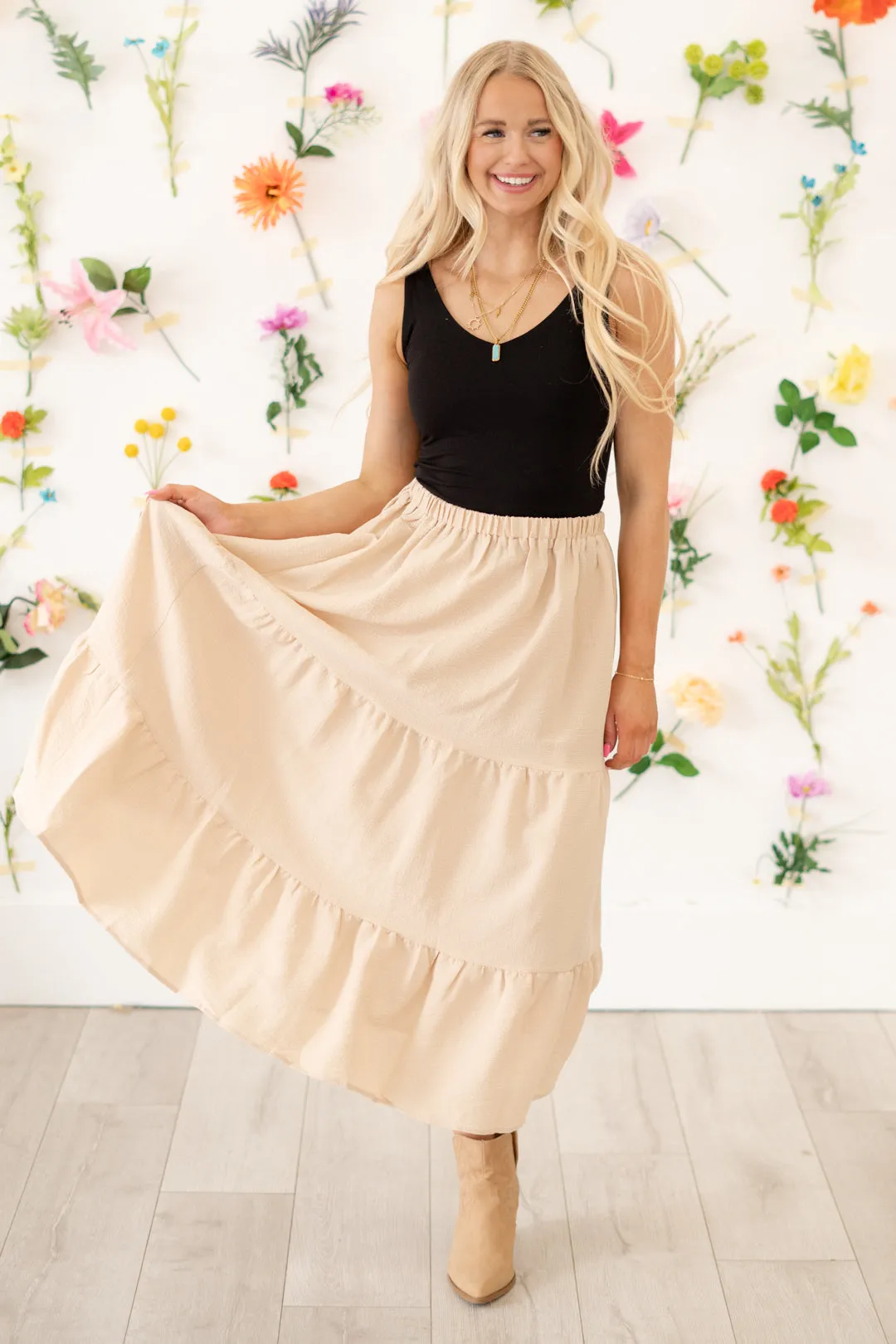 Tiered maxi skirt