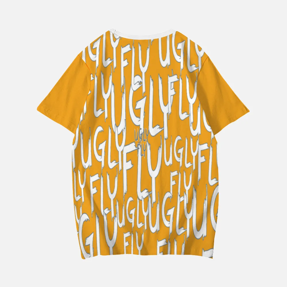 Ugly Fly Fleece Milk Silk Fabric Unisex Short Sleeve T-Shirt -Orange