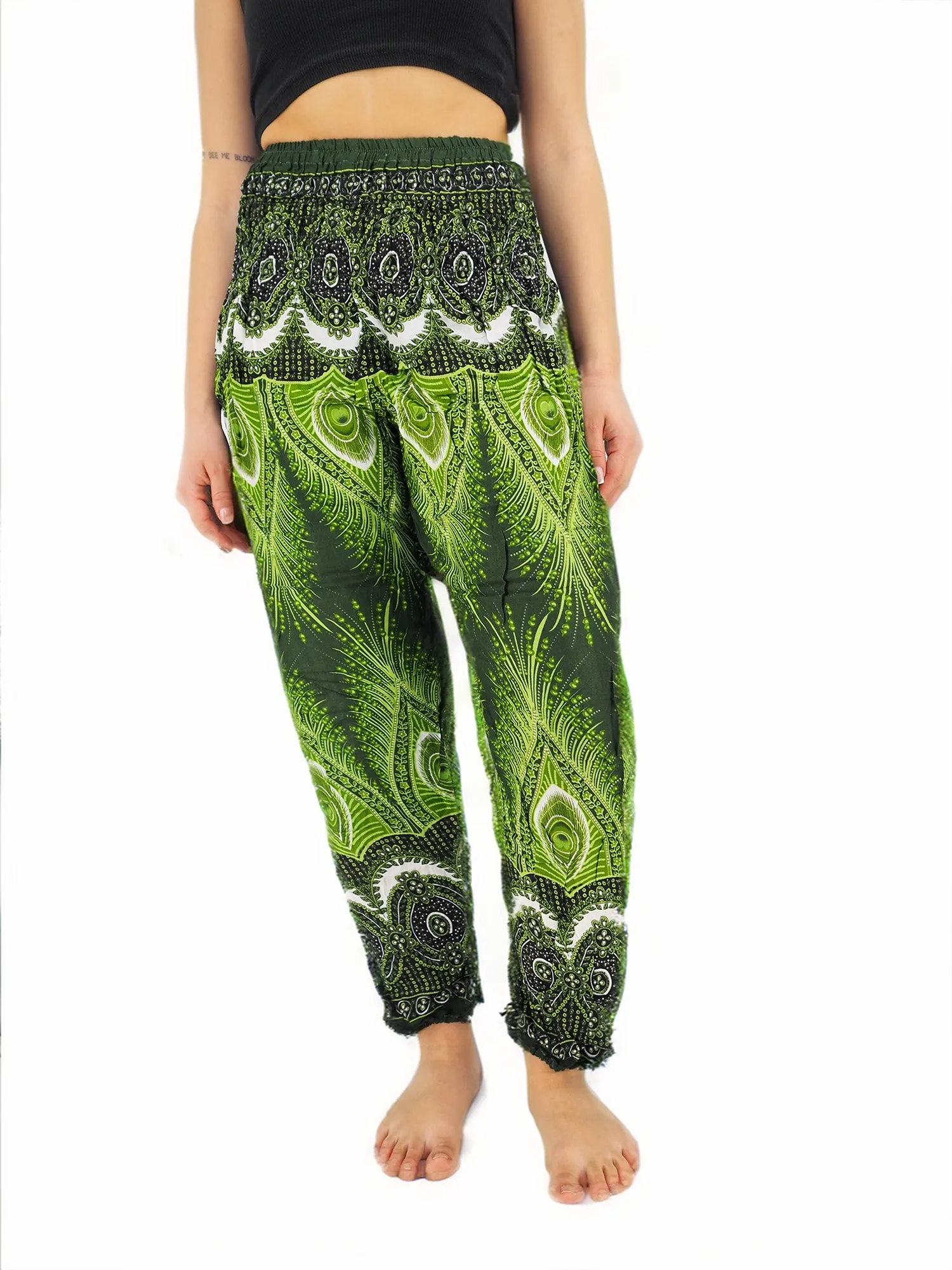 Unisex Harem Yoga Hippie Boho Pants Green M