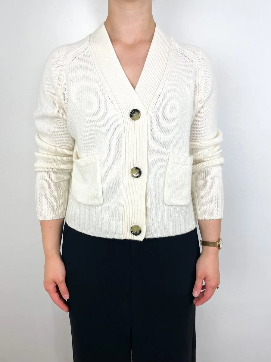 V Cardigan in Fleur De Sel