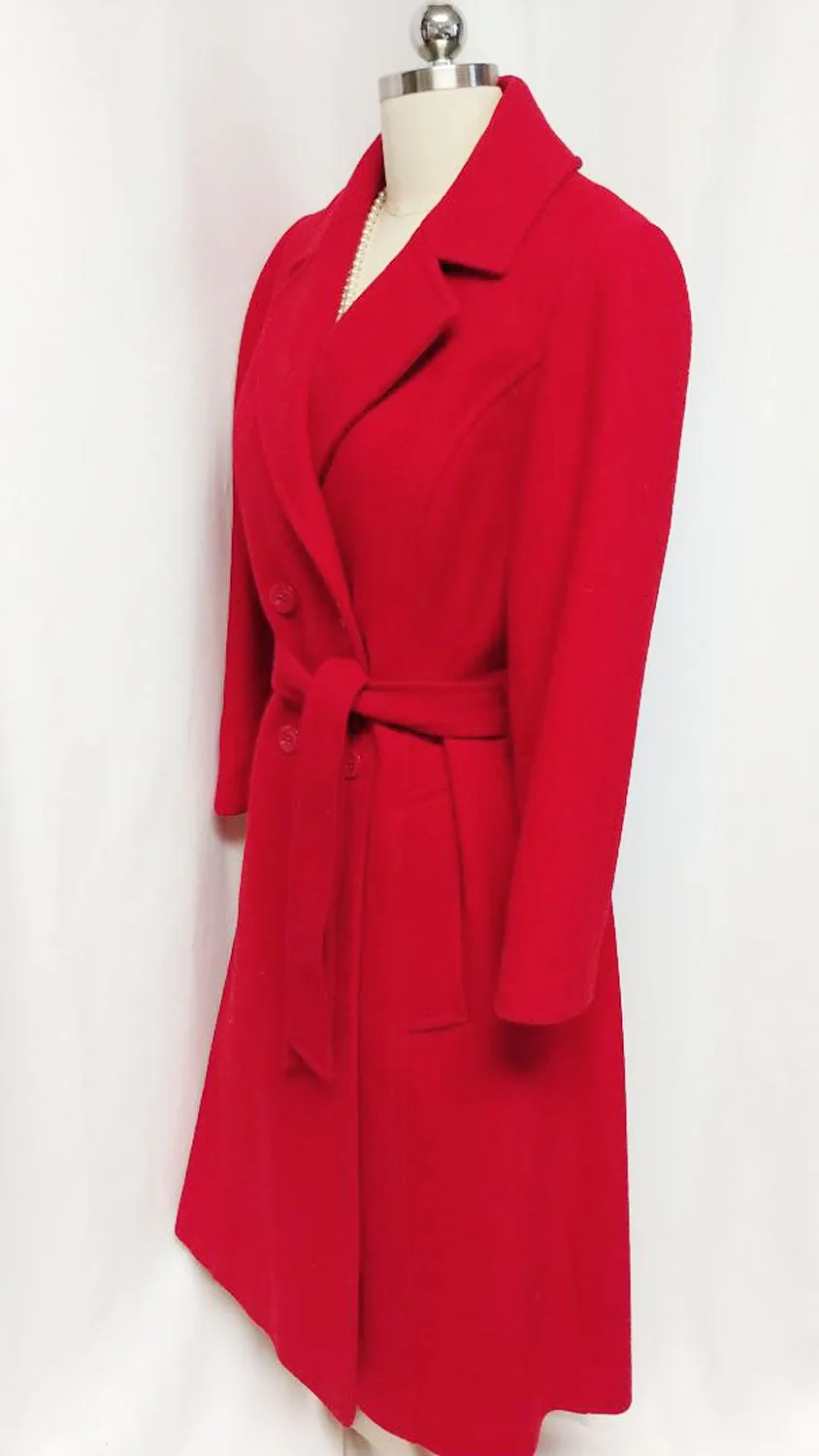 *VINTAGE PENDLETON VIRGIN WOOL WRAP COAT MADE IN THE U.S.A. IN LIPSTICK RED