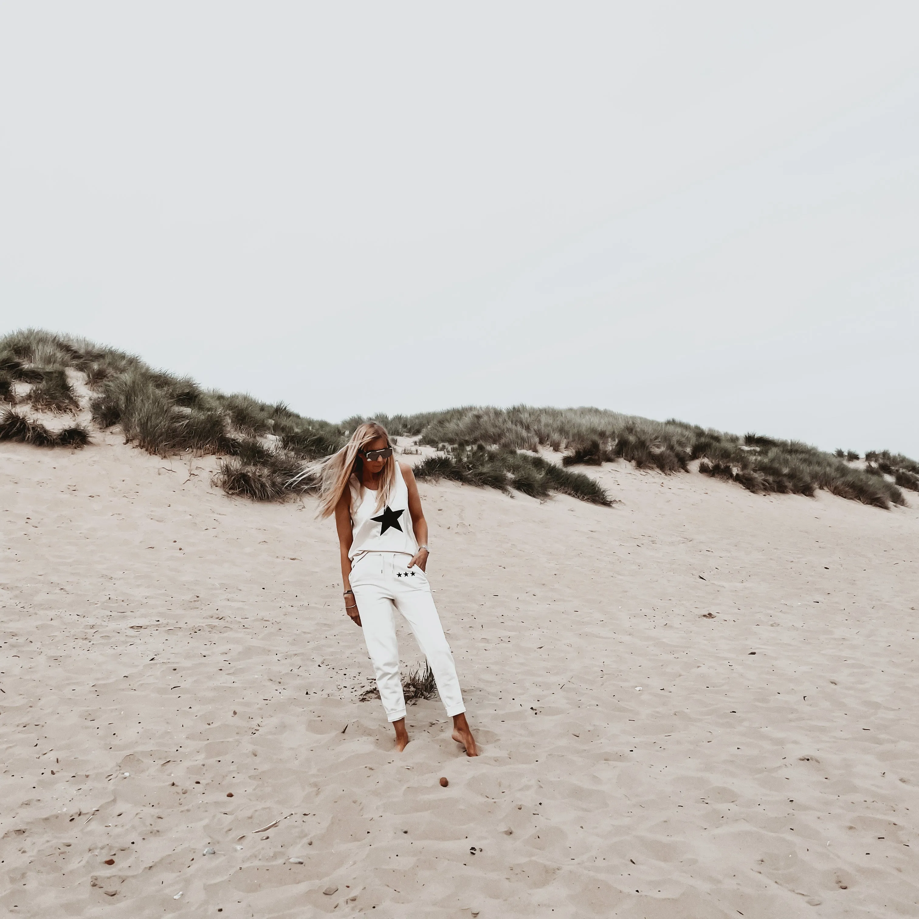 Vintage white IBIZA joggers *relaxed fit*