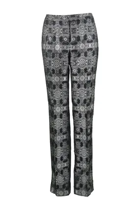 Vintage Womens Black & Silver Brocade Trousers, A/W 2003