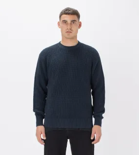 Waffle Crew Knit Petrol