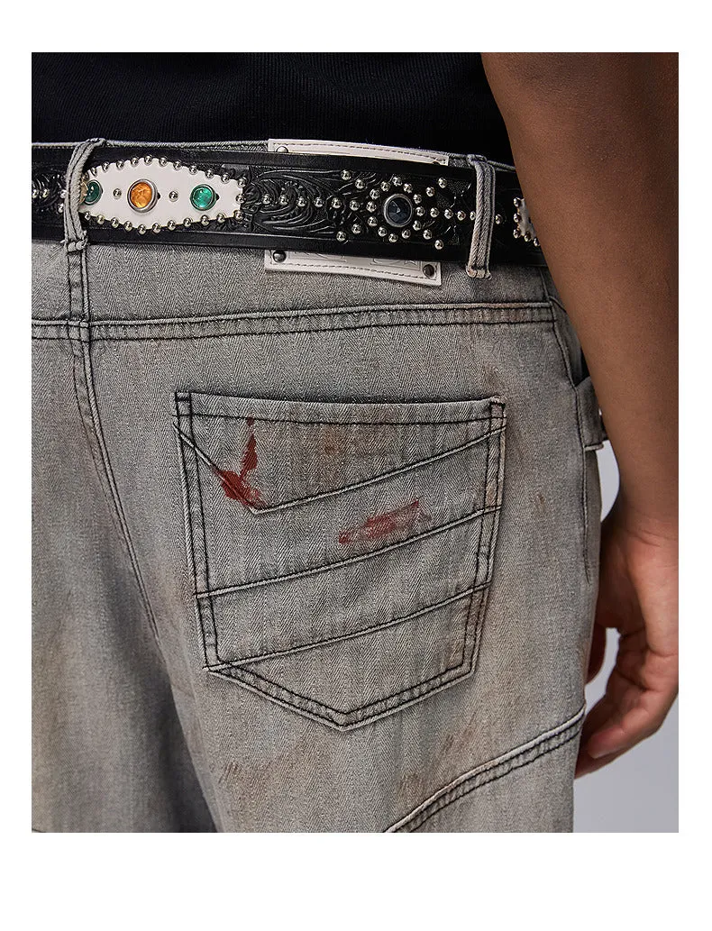 Washed Ink Flared Slim Denim Pants