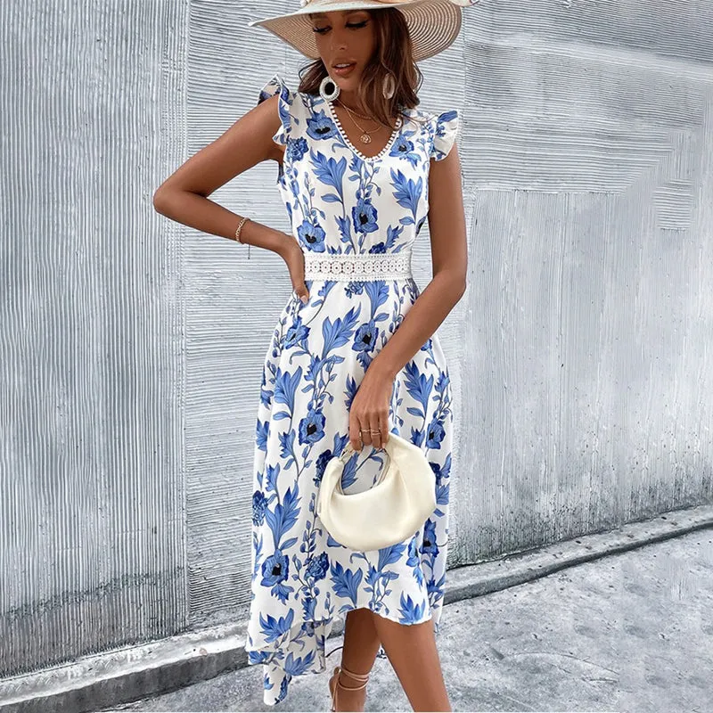 White Lace Floral Beach Dress - Women's Summer Fashion