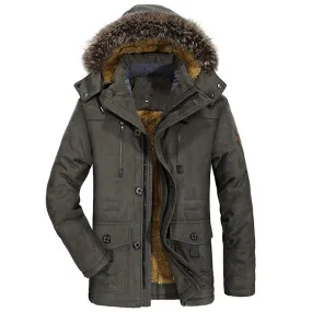 Winter Thick Casual Men Hooded Overcoats Windproof Parka Velvet Warm Coat