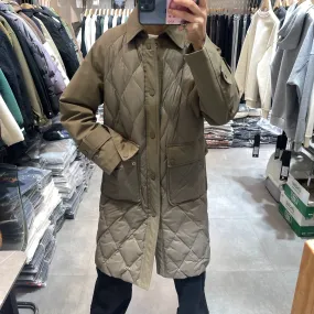 Winter Thickened New Duck down Diamond Trench Coat down Jacket Trendy