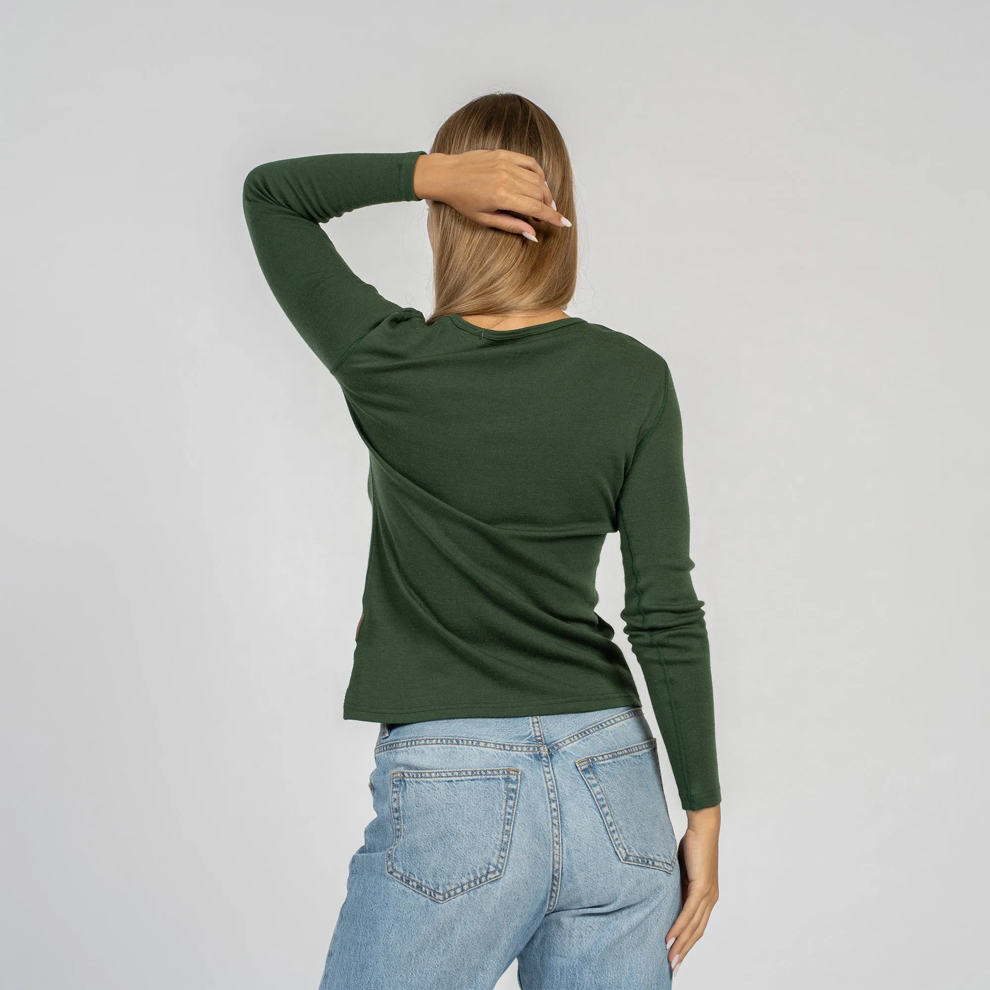 Women's 160 Thermal Long Sleeve Crew Dark Green