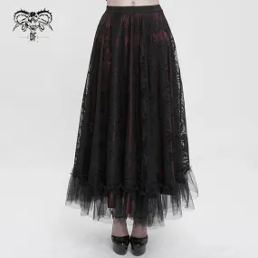 Women's Gothic Lace Layered Draped Skirt