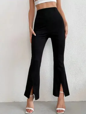 Women’s horn high waist high waist thin split wide -leg pants